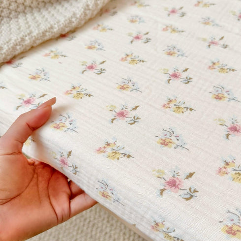 Pack 38"x26", 2 Pack 100% 360 BuLuTu Muslin N Play Mattress Sheets Mini Crib Fitted Sheets for Girls Boys, Cotton Soft