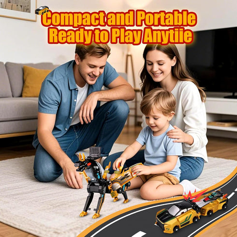 ZIYIME 3-6, Collision Transforming Dinosaur Car Toy, Magnetic Toy Cars Transform into Dinosaurs for Boys Age