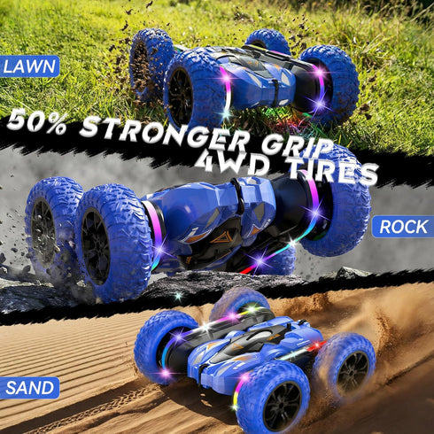 6-12: 2 360 4WD 6 7 8 9 10 11 12, Wedopro RC Car for Boy Ages Batteries Stunt Rotating Remote Control Toy