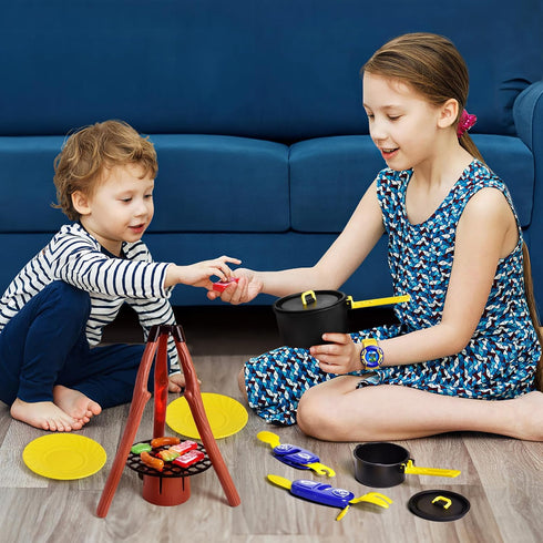 FUN LITTLE TOYS Kids Play Tent with Camping Toys, Toddler Tent with Battery Lantern, Kids Pop Up Tent Indoor Outdoor