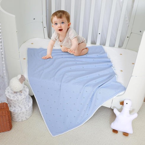 30 40 Inch Baby Blanket Knit Ultra Soft Swaddle Receiving Blankets for Boys & Girls Cotton Knitted Newborn Infant