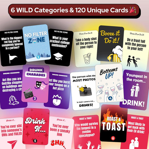 120 Cupid's Card Games Party Game - Drinking Game for Adults - Perfect for Game Nights, Friends, College & Bachelorette