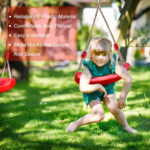IFOYO Tree Swing Seat, Outdoor Play Accessories for Kids, Comfortable Plastic Swingset for Little Tikes, Red