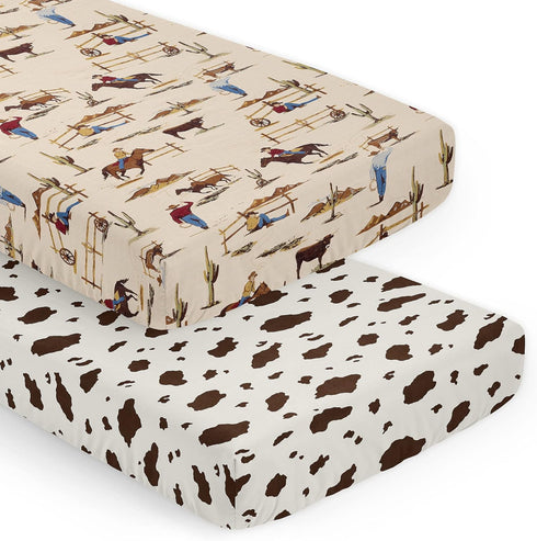 Sweet Jojo Designs 2-Piece Baby Crib Sheets Set (Western Cowboy) for Boys,
