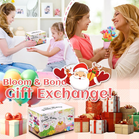 Kufanda 4-6, 4-8 Set Arts and Crafts for Kids Toddler & Creative Fabric Flower Bouquets Toys for Year Old Kids, Ideal
