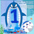 Preboun Shark Party Decorations - 69 x 96 Sign Door Backdrop Birthday Baby Shower Banner for Ocean Theme Supplies