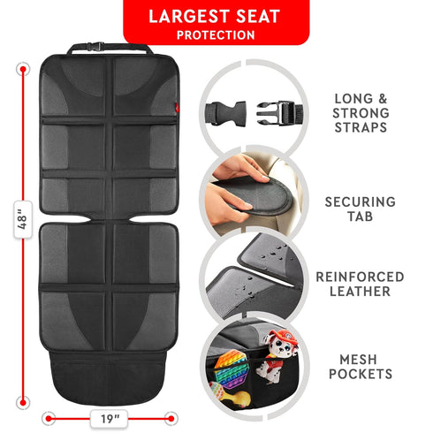 2 Pack 600D 2 Helteko Car Seat Protector - Car Seat Cover for Child Carseat with Thickest Padding, Oxford, Waterproof