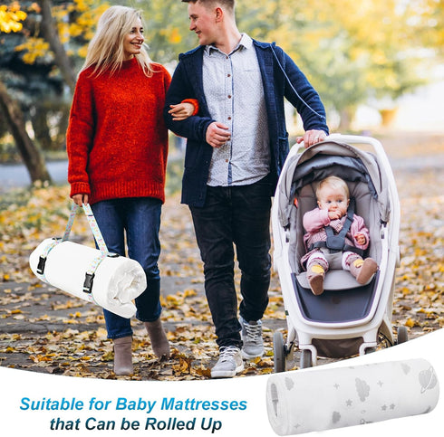 Beautyflier Pack Carrier Strap for and Play Mattress, Portable Crib Mattress Travel Strap with Adjustable Shoulder Belt