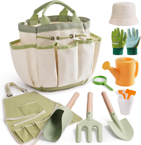 ROBOTIME Kids Gardening Tools, 17 PCS Toddler Gardening Set, Children's Gardening Tools,