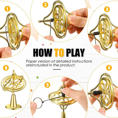 2 Packs Gyroscope Toys, Metal Anti Gravity Gyroscope for Kids, Colorful Precision Top Educational Gifts