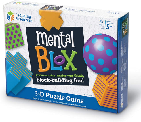 Learning Resources Mental Blox Game, 20 Blocks, 40 Activity Cards, Ages 5+, Homeschool, Multicolor