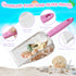 FHOZGECY Beach Toys, Sand Toys with Collapsible Bucket, Sand Sifter, Beach Mesh Shovel, Shark Tooth Sifter and Mesh Bag