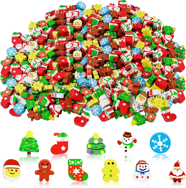 150 Pcs Christmas Mini Erasers, Cute Small Animal Bulk for Kids Desk, Pets, Christmas Gift Filling