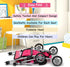 Twin Baby Doll Stroller - Toy Stroller with Storage Basket for Baby Doll Accessories, Polka Dot Design, Folds Easily
