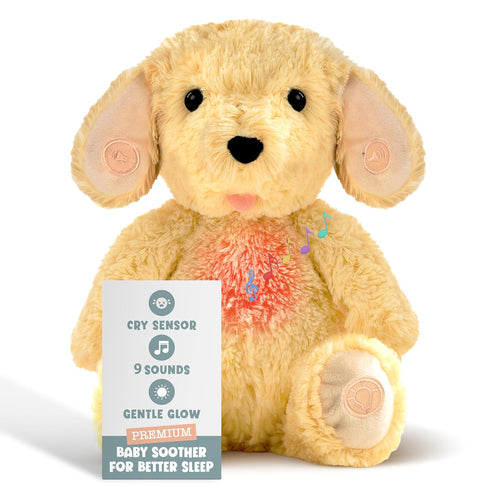 Gemma Joy Baby Sleep Soother Puppy for Baby Cry Activated Heartbeat Stuffed