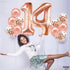 KatchOn Rose Gold 14 Balloon Numbers Set - Giant 40 Inch Foil Number Balloon for 14th Birthday Party