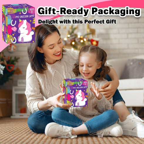 3 4 5 6 7 8 9 10 11 12 13 FUNZBO Paint Your Own Unicorn Lamp Kit - Arts and Crafts Supplies Painting for Kids Teens