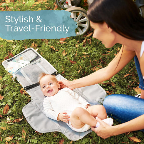 KiddyCare Portable Diaper Changing Pad for Baby Travel | Portable Changing mat for Newborn Baby Girl & Boy | Waterproof
