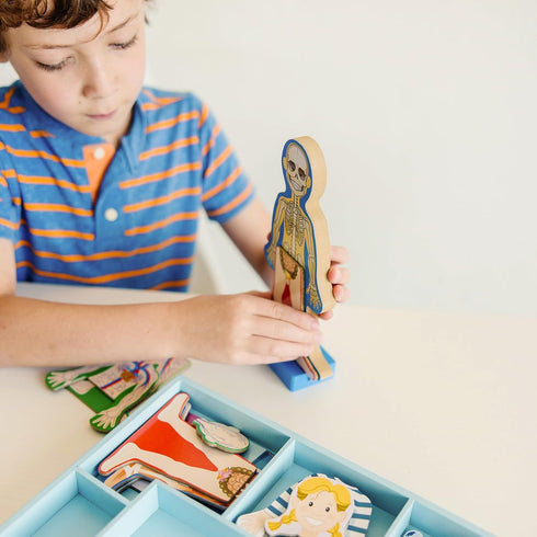 Melissa & Doug Magnetic Human Body Anatomy Play Set - 24 Magnetic Pieces with Storage Tray
