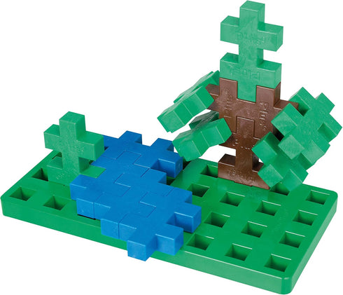 PLUS PLUS BIG Baseplate Duo - Green & White Base Accessory for Building and Displaying Creations, STEM Toy for Toddlers