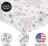 Sweet Jojo Designs Fitted Baby Crib Sheets (Purple/Grey Boho Floral) for Girls, Infant Nursery, Toddler Room - Standard