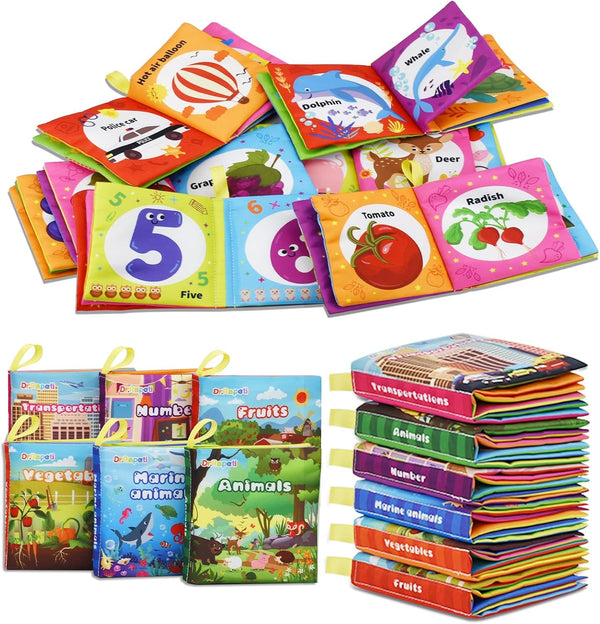 Dr.Rapeti Soft Cloth Books Baby Books Bath Books 6-Pack for Baby Infant