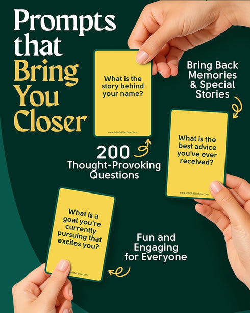 2+ Chatterbox Conversation Cards for Families & Parents, Share Life Stories & Connect with Family & Get to Know You