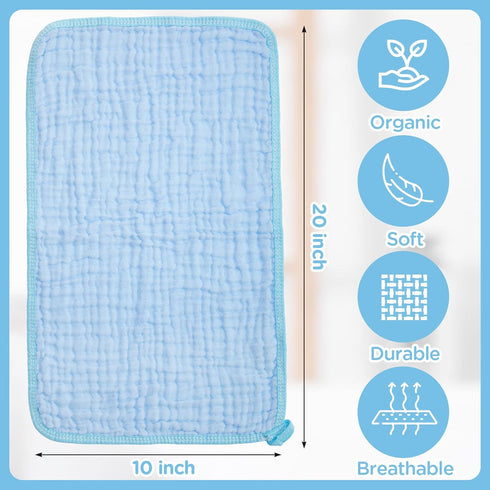 20 Pack 20 10 Inch 6 5 Tudomro Muslin Burp Cloths x Absorbent Washcloths Layers Colors Baby Rags Towels Gentle