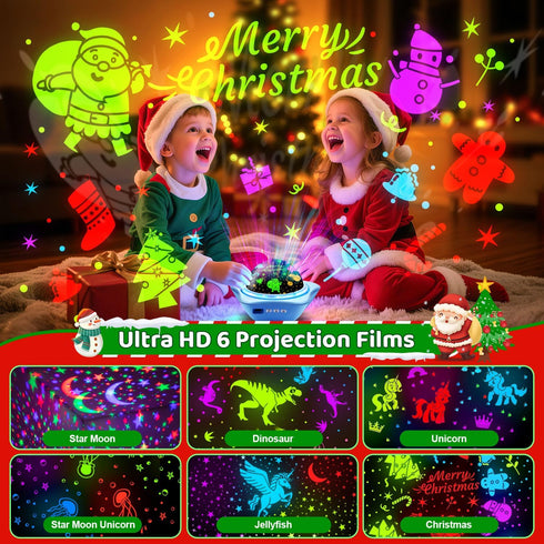 6 Films+78 Projector,360Rotion One Fire Night Light for Kids Easter Gifts, Lighting Modes Ceiling Star