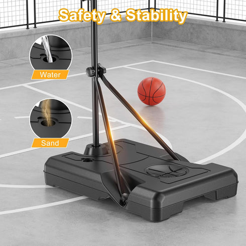 Kids Indoor Basketball Hoop with Scoreboard & Timer, Adjustable Height 3ft-5.8ft, Goal Toy for Outdoor Backyard Sports