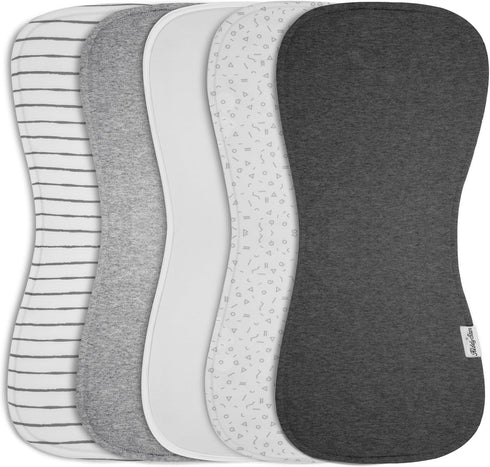 Premium Quality Organic Cotton 5 Pack Baby Burp Cloths – Large, Ultra Soft & Absorbent