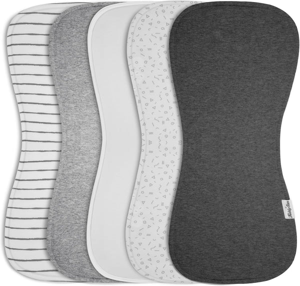 Premium Quality Organic Cotton 5 Pack Baby Burp Cloths – Large, Ultra Soft & Absorbent