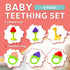Baby Teething Toys 6-Pack, Food Grade Silicone Teether Set, Freezer Safe, BPA-Free for Babies 0-6 Months