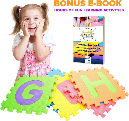 pete's choice SAFEST Non Toxic Alphabet Puzzle Mat, THICKEST ABC Flooring Mat, 26 Tiles