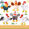 6 Pieces Mini Plush Animal Toys, Soft Plush Dolls of Horse, Pig, Cattle, Rabbit, Dog, Sheep, Hen for Ages 3+