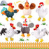 6 Pieces Mini Plush Animal Toys, Soft Plush Dolls of Horse, Pig, Cattle, Rabbit, Dog, Sheep, Hen for Ages 3+