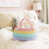 OrganiHaus Pastel Rainbow Nursery Storage Basket, Cotton Rope Toy & Diaper Caddy Organizer with Handles, Baby Diaper