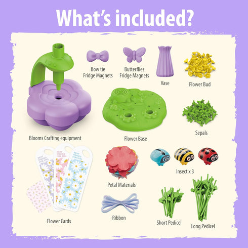 Wiyeang 6-12,Birthday 6 7 8 9 10 11 DIY Fabric Flower Bouquet Kit for Girls,Arts and Crafts for Kids Ages Gifts Ideas