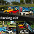Hotwheels Display Case 1/64, Scenic Diorama Car Park with LED Lights, Model Display Case for 5 Parking Spaces