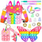 Pop Purse Pack Toy, Unicorn Rainbow Shoulder Crossbody Mini Keychain, Birthday Gifts for Kids Girls