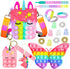 Pop Purse Pack Toy, Unicorn Rainbow Shoulder Crossbody Mini Keychain, Birthday Gifts for Kids Girls