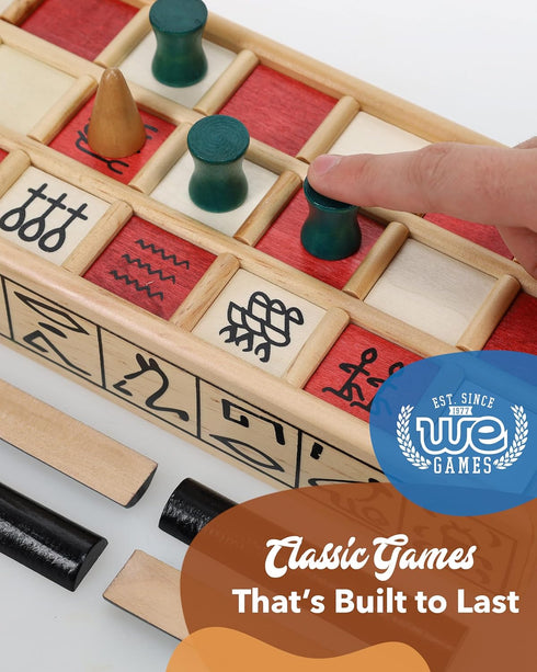 Set WE Games Senet Egyptian Board Game Handcrafted Solid Wood Senet for Historical Education, Cultural Appreciation