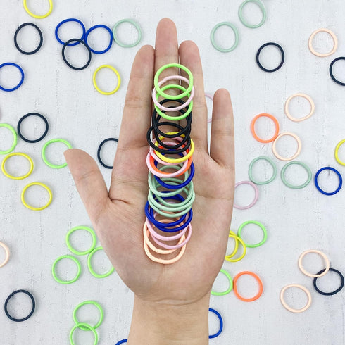 Baby Hair Ties for Thin Hair, Ponytail Holder for Newborn Girls, Multicolor Rubber Bands, 100pcs