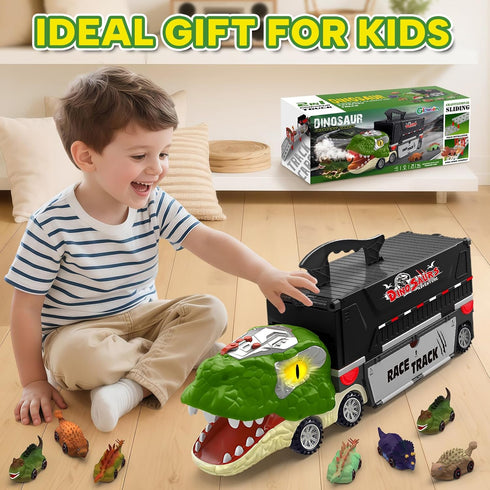 3-5, 8 3 4 5+ Gloween Dinosaur Toys for Kids Dinosaur Truck with Small Dinosaur Cars, Birthday Gifts Toys for Year Old