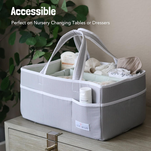 Lily Miles Baby Diaper Caddy - Large Organizer Tote Bag for Baby Essentials, Nursery Must Haves