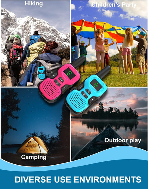 2Pcs Walkie Talkies for Kids - Outdoor Toys for Ages 3-12, Long Range Birthday Gifts for Boys and Girls, Wakie-Talkies