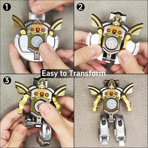 salepo 6PCS Transformable Fidget Spinners for Kids Party Favor, Deformable Robot Spinner Fidget Toys, Fingertip Gyros