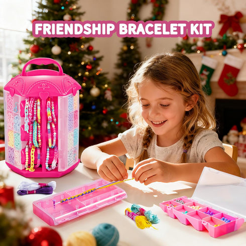 3200pcs 5-12 P&C Beads for Bracelet Making Kit for Girls Ages with Storage Tower - Bulk Rubber Band Clay & Pony Beads
