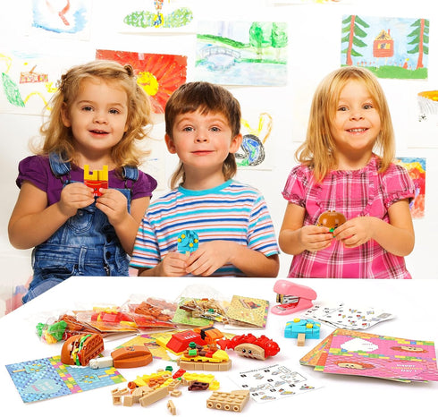 SKINOSM 28 7 Set Valentine's Day Cards for Kids - PCS Dessert Block Valentines Day Gifts, Cards with Designs Block