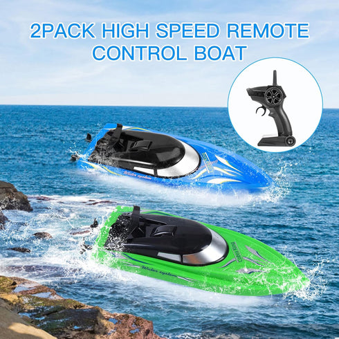 2PACK Adults,10km/H 2.4G 4 Lumiparty RC Boat,Remote Control Boats for Kids and High Speed Remote Control Boat, Fast RC